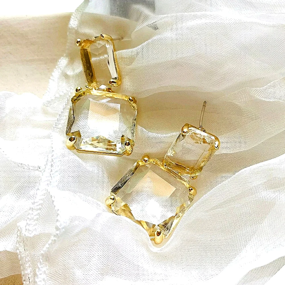 ▪️Transparent glass dangle earrings - Picture 7 of 12